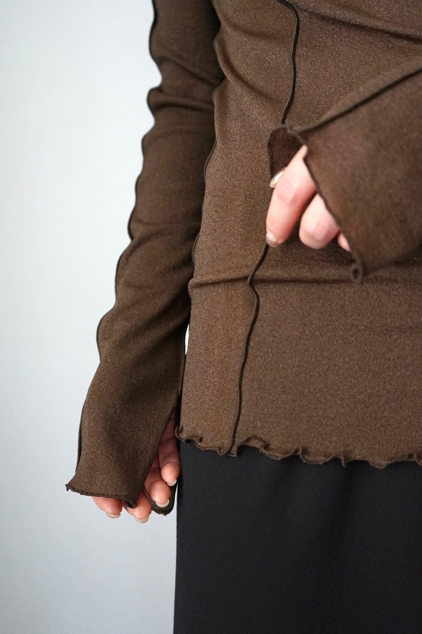 【HAKUJI】Shiny rib HN PO/Brown