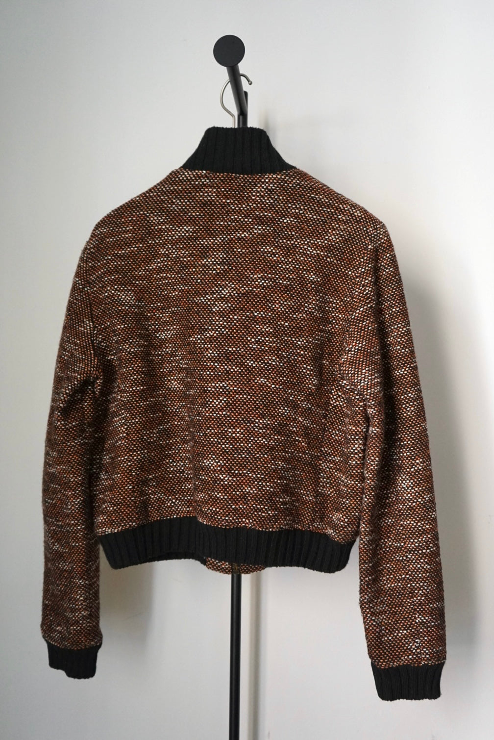 Tweed zip-up blouson made in Italy