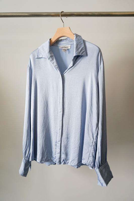 Silk open collar shirt