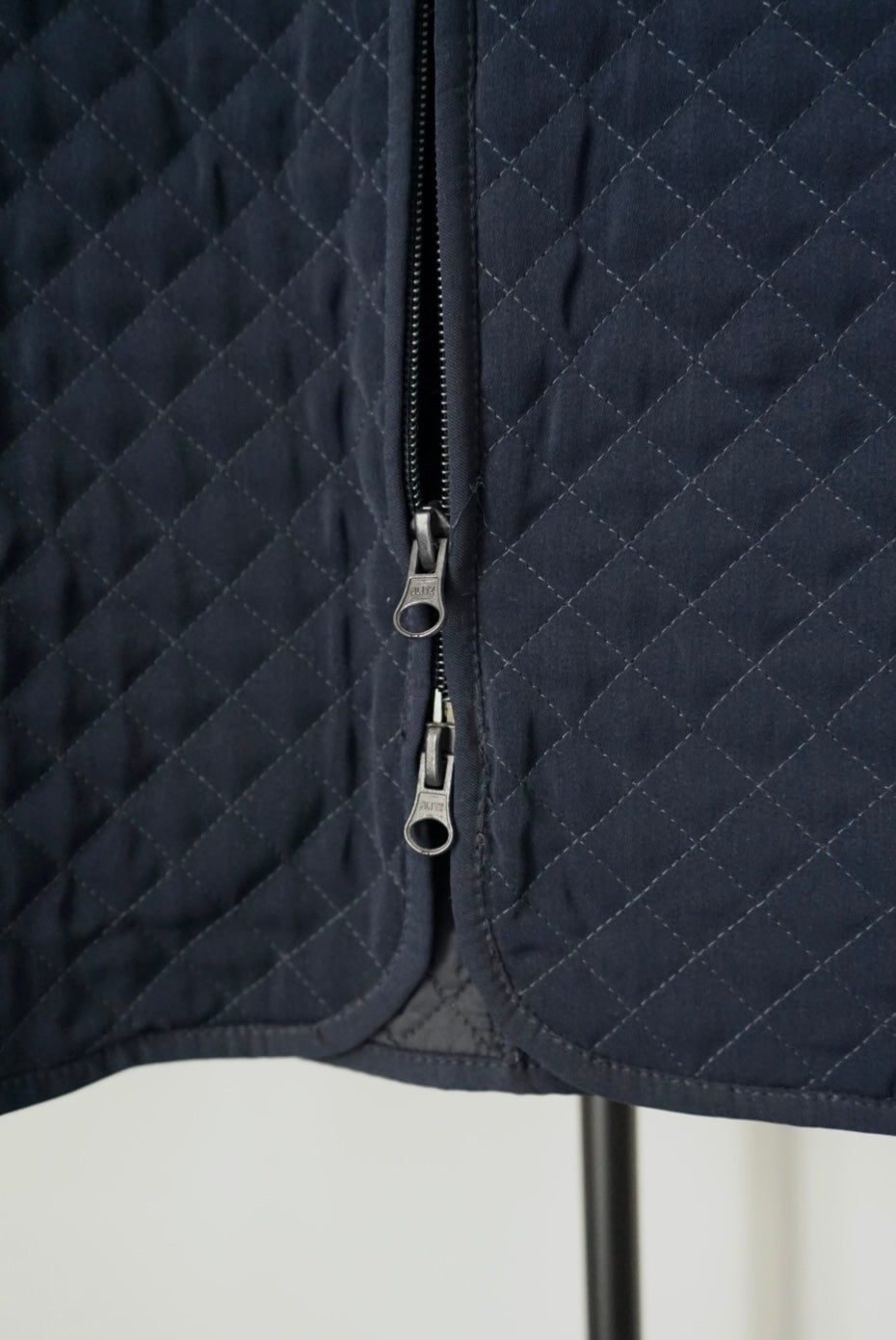 Navy zip-up quilted jacket made in Italy