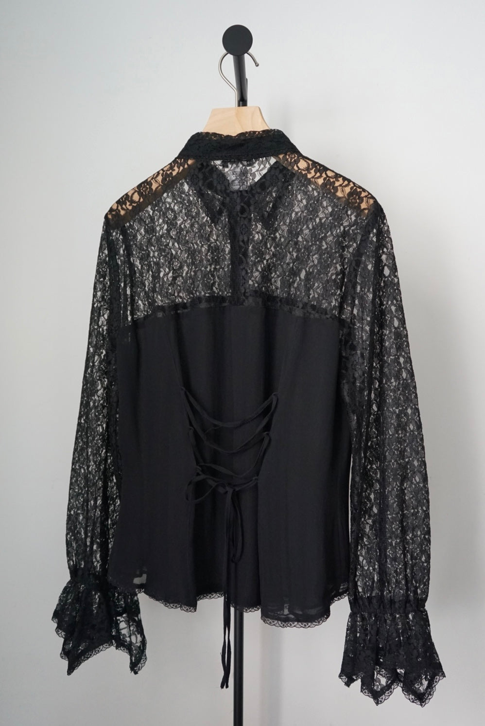 Lace combination silk design shirt