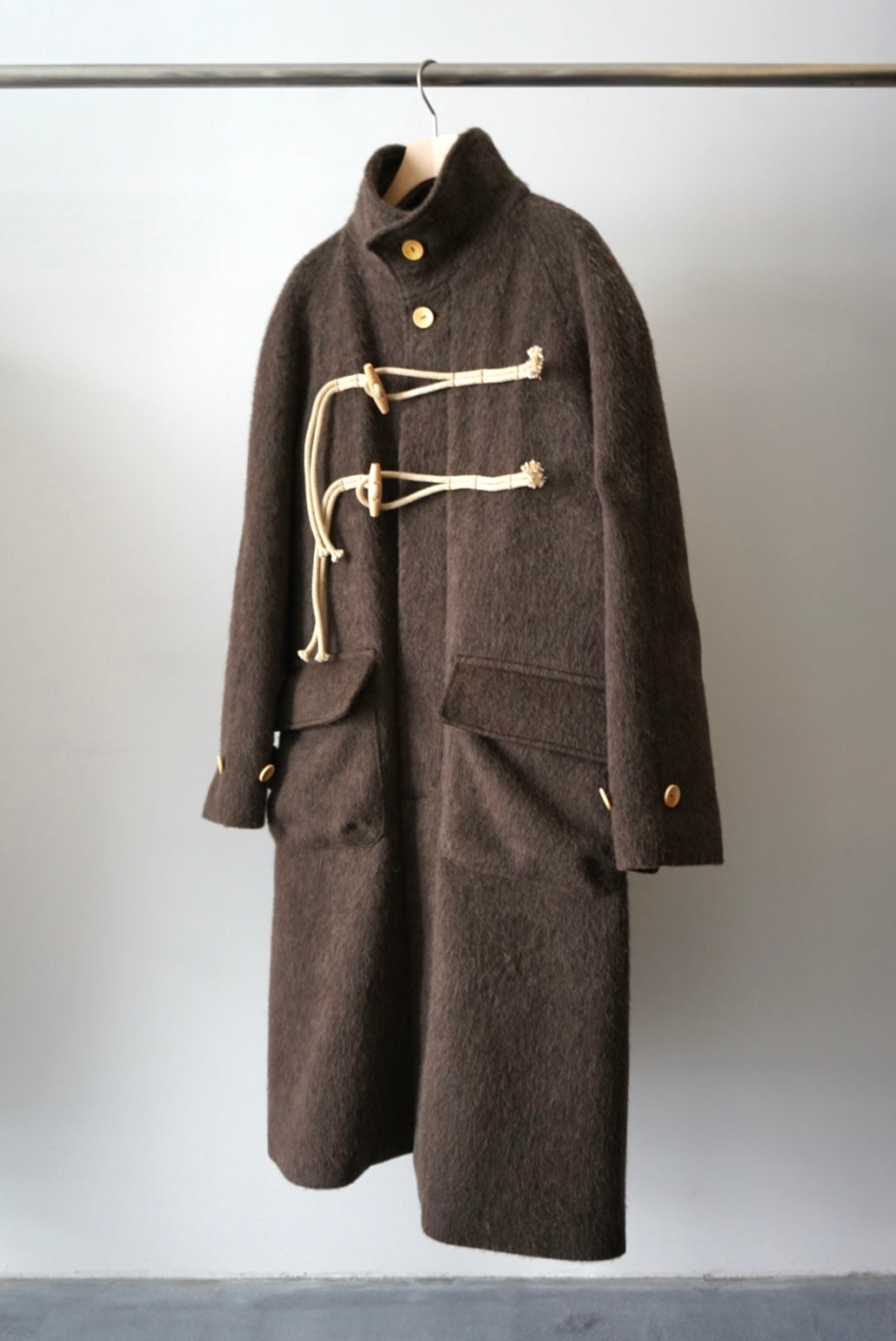 【SHOTAHIYAMA】  stand collar loose wool coat