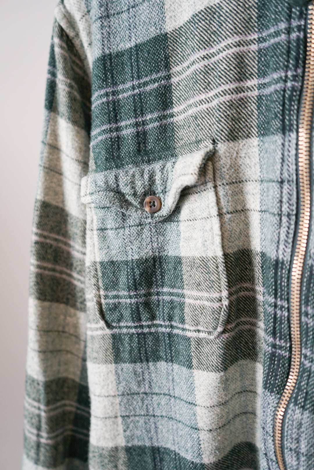 Flannel check zip up jacket