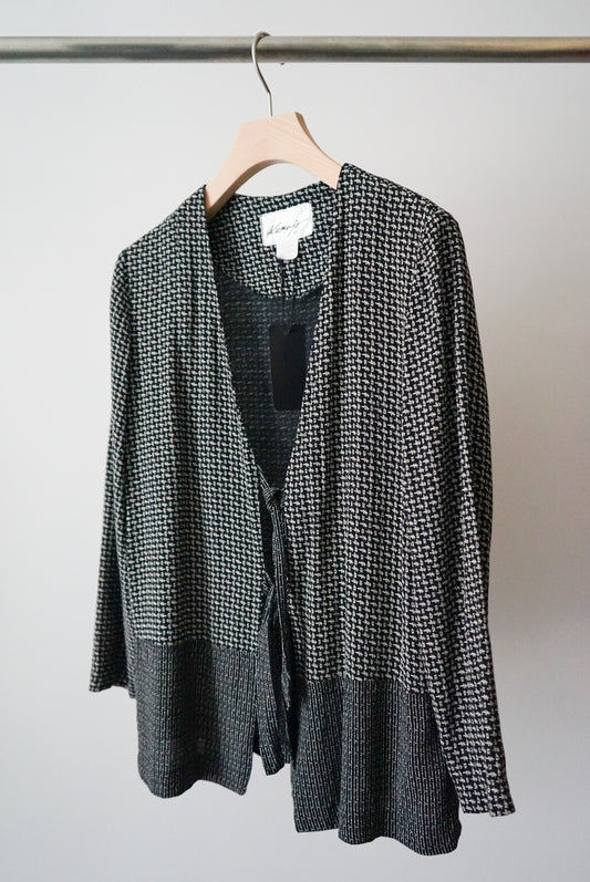 Rayon switching cardigan