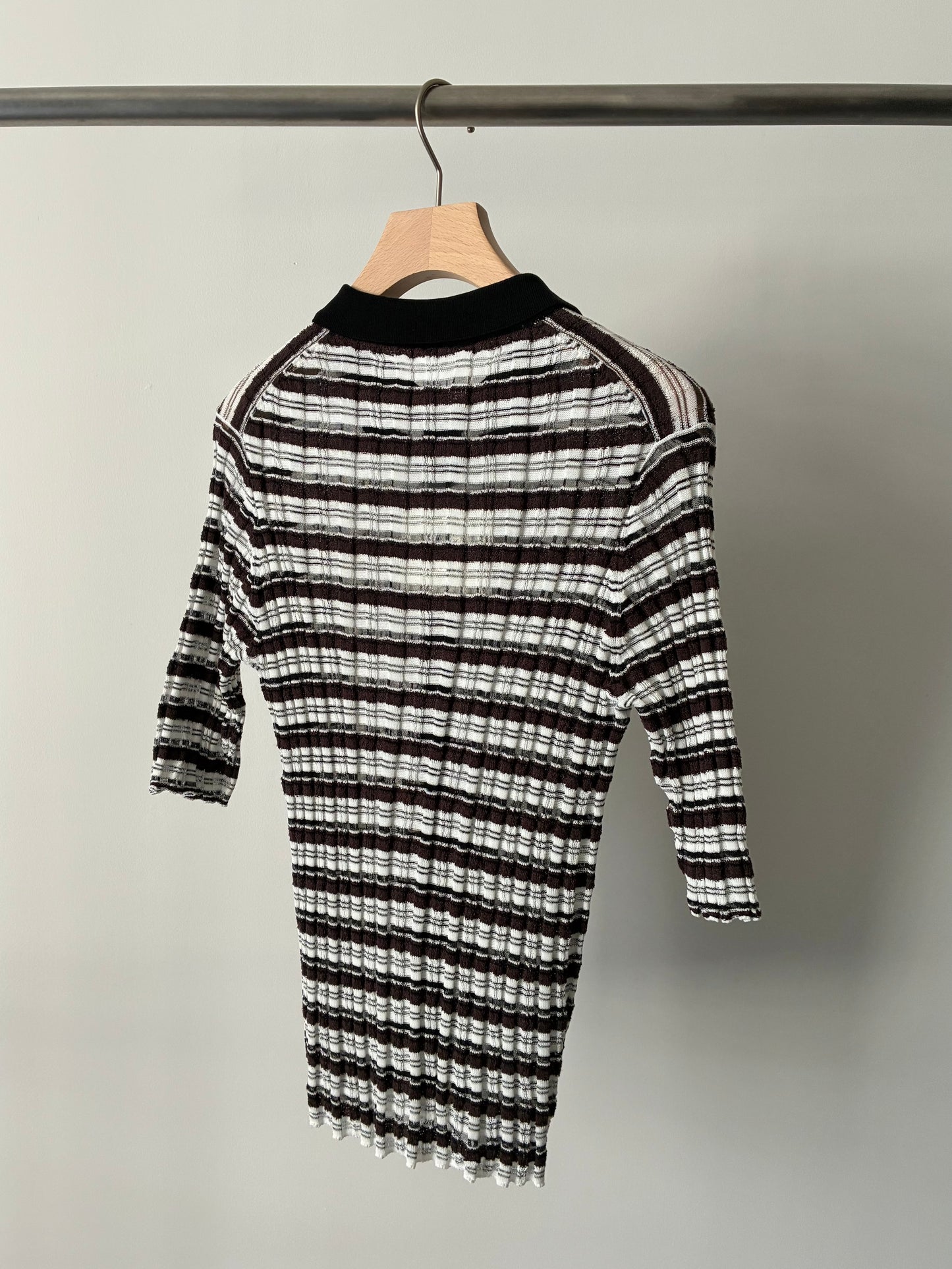 【tyn.TGOR】Sheer border knit polo