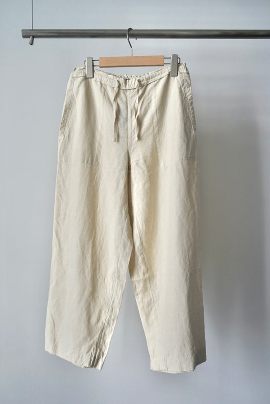 "ISSEY MIYAKE" SIDE LACE LINE LINEN WIDE PANT