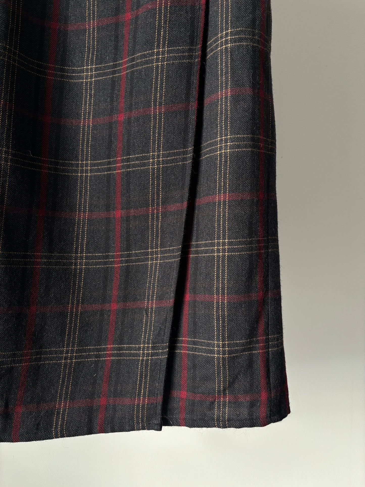 Check wrap skirt made in USA