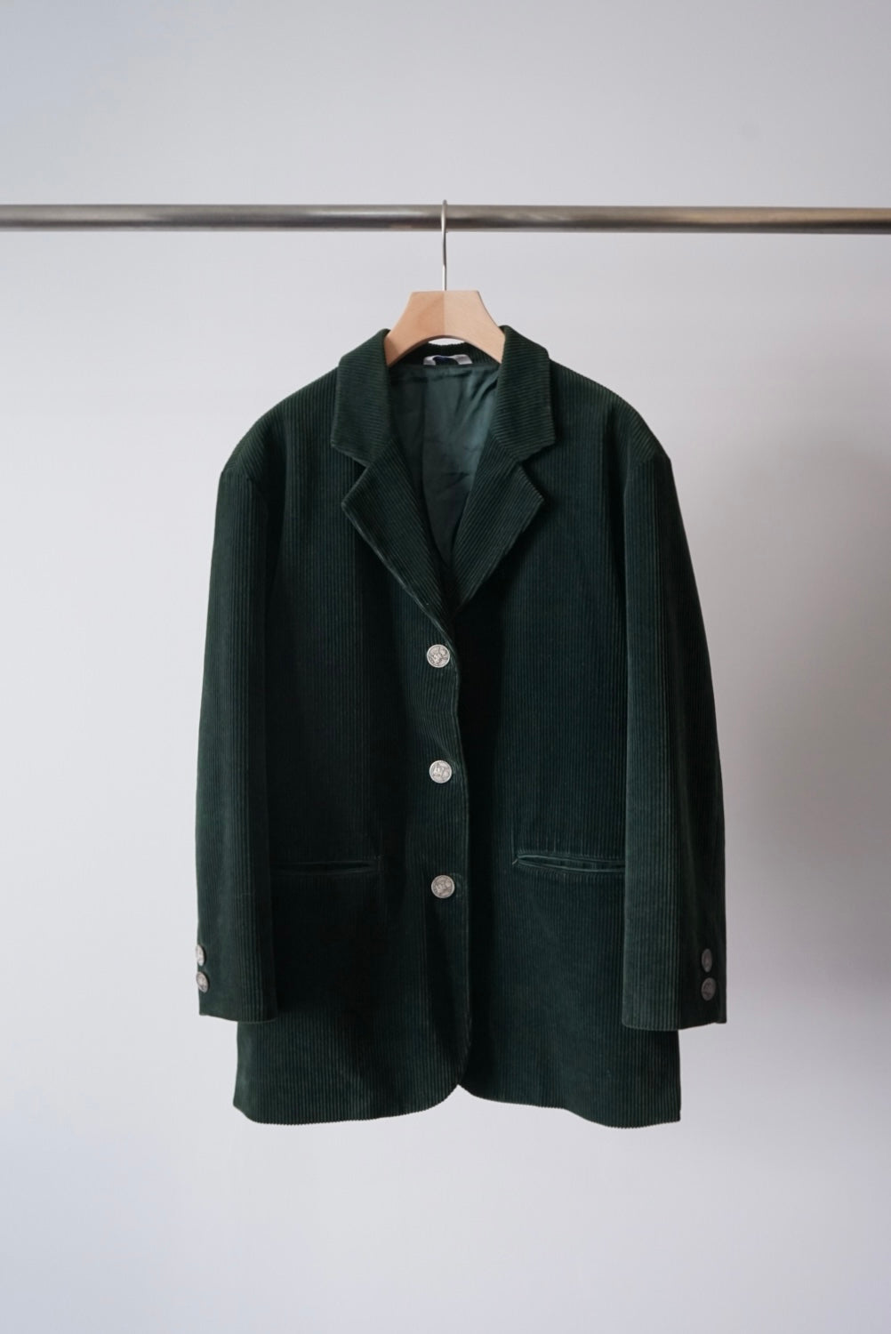 Deep green corduroy jacket made in italy