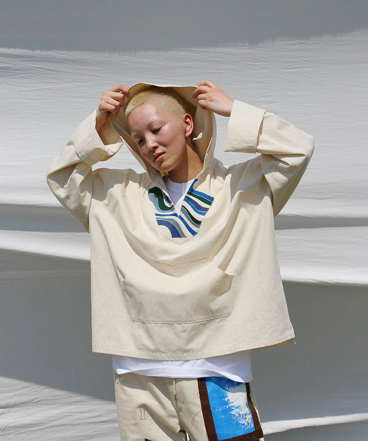 【SHOTAHIYAMA】cotton silk denim hoodie