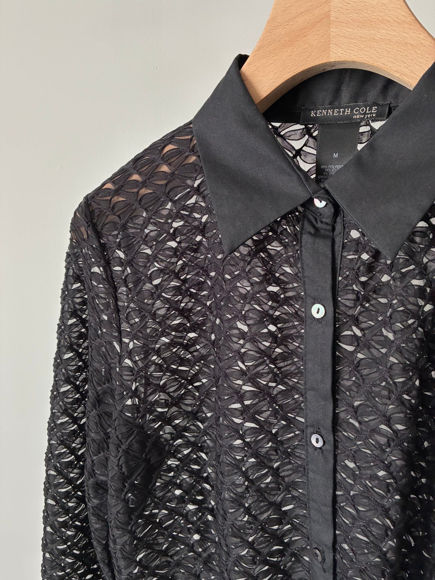 "KENNETH COLE" see-through organdy shirt