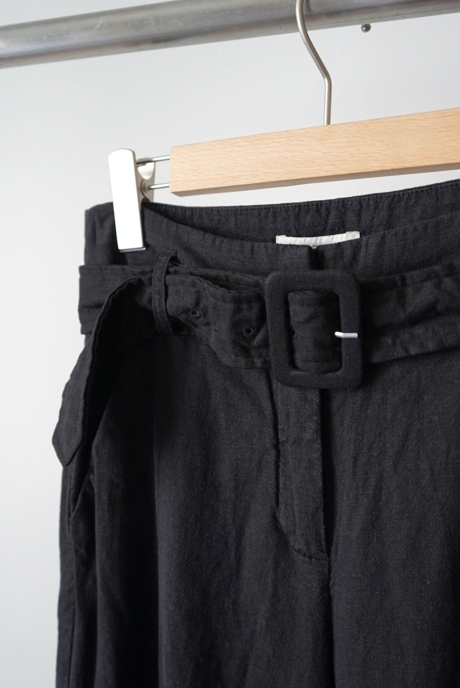 Belted linen rayon pants