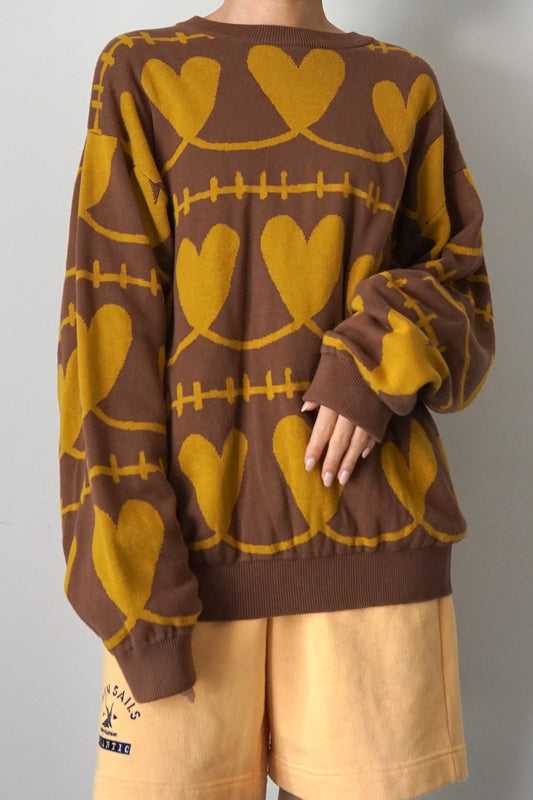 【SHOTAHIYAMA】heart cotton knit sweater