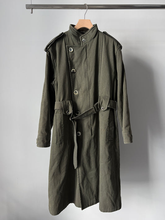 Stand collar long coat made in Italy
