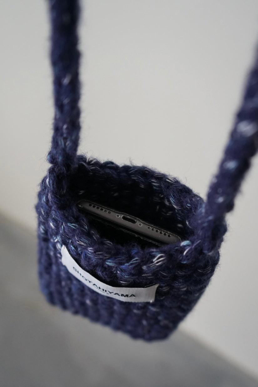 【SHOTAHIYAMA】wool mix hand knit pouch