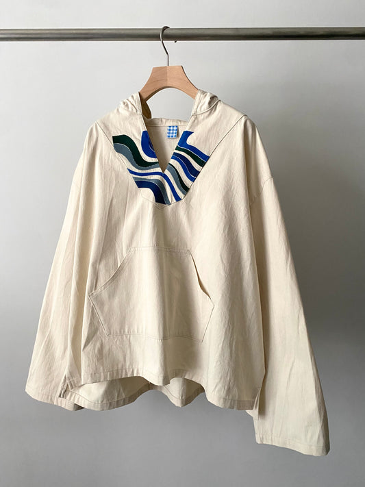 【SHOTAHIYAMA】cotton silk denim hoodie