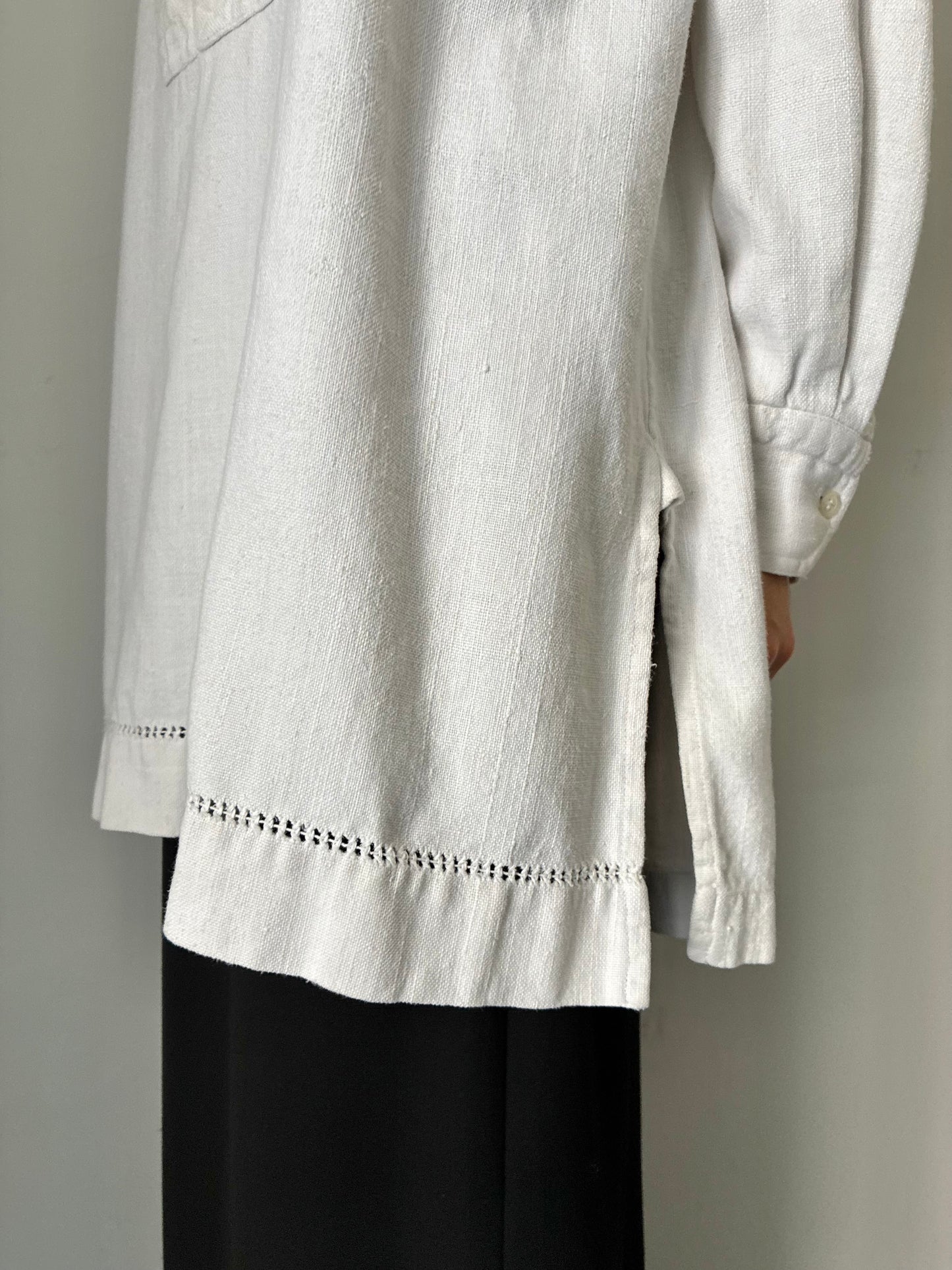 "eskandar" heavy linen pullover shirt made in England