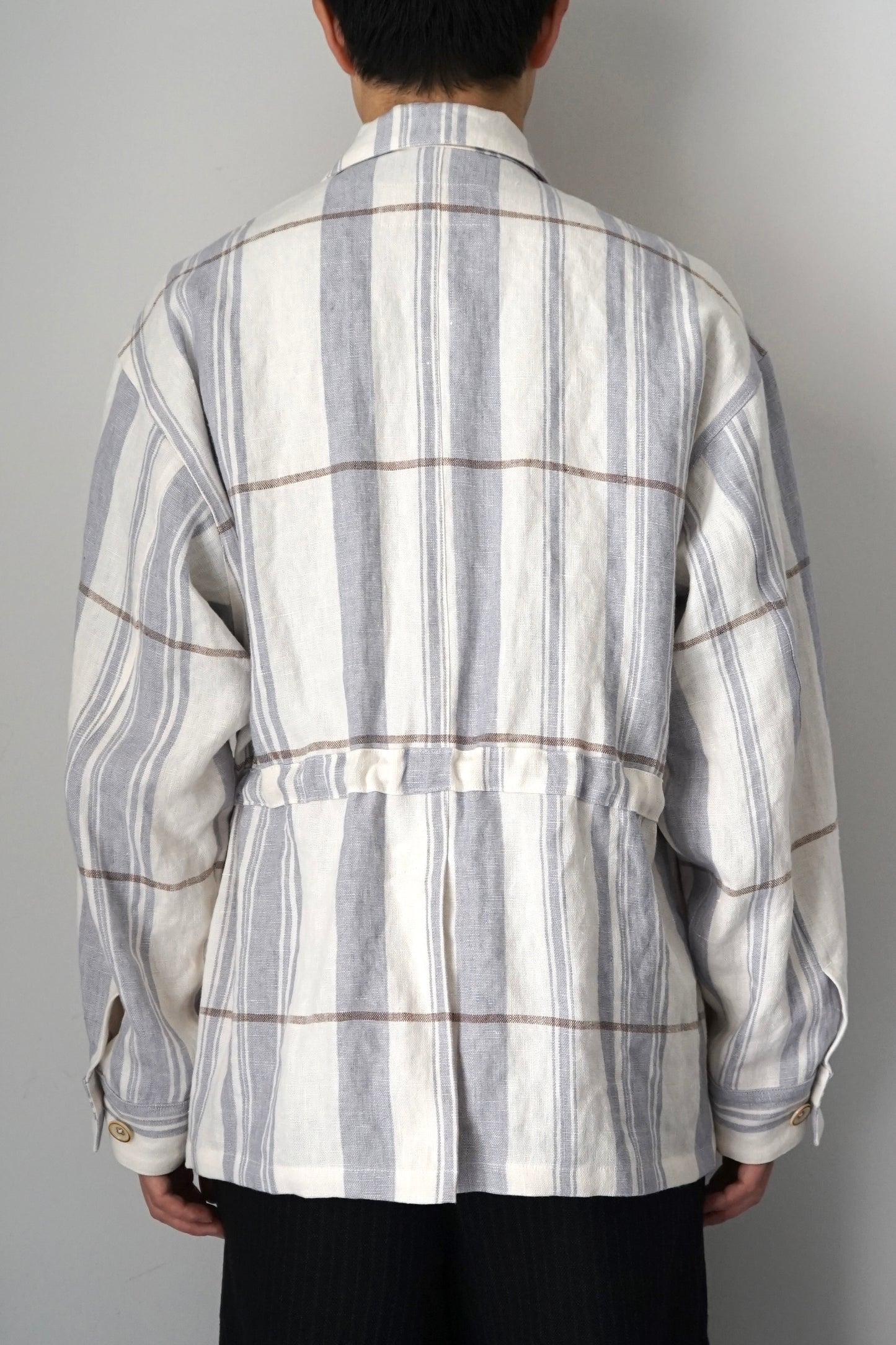【SHOTAHIYAMA】linen check safari jacket