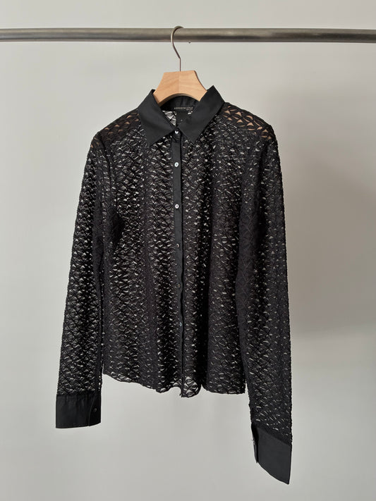 "KENNETH COLE" see-through organdy shirt