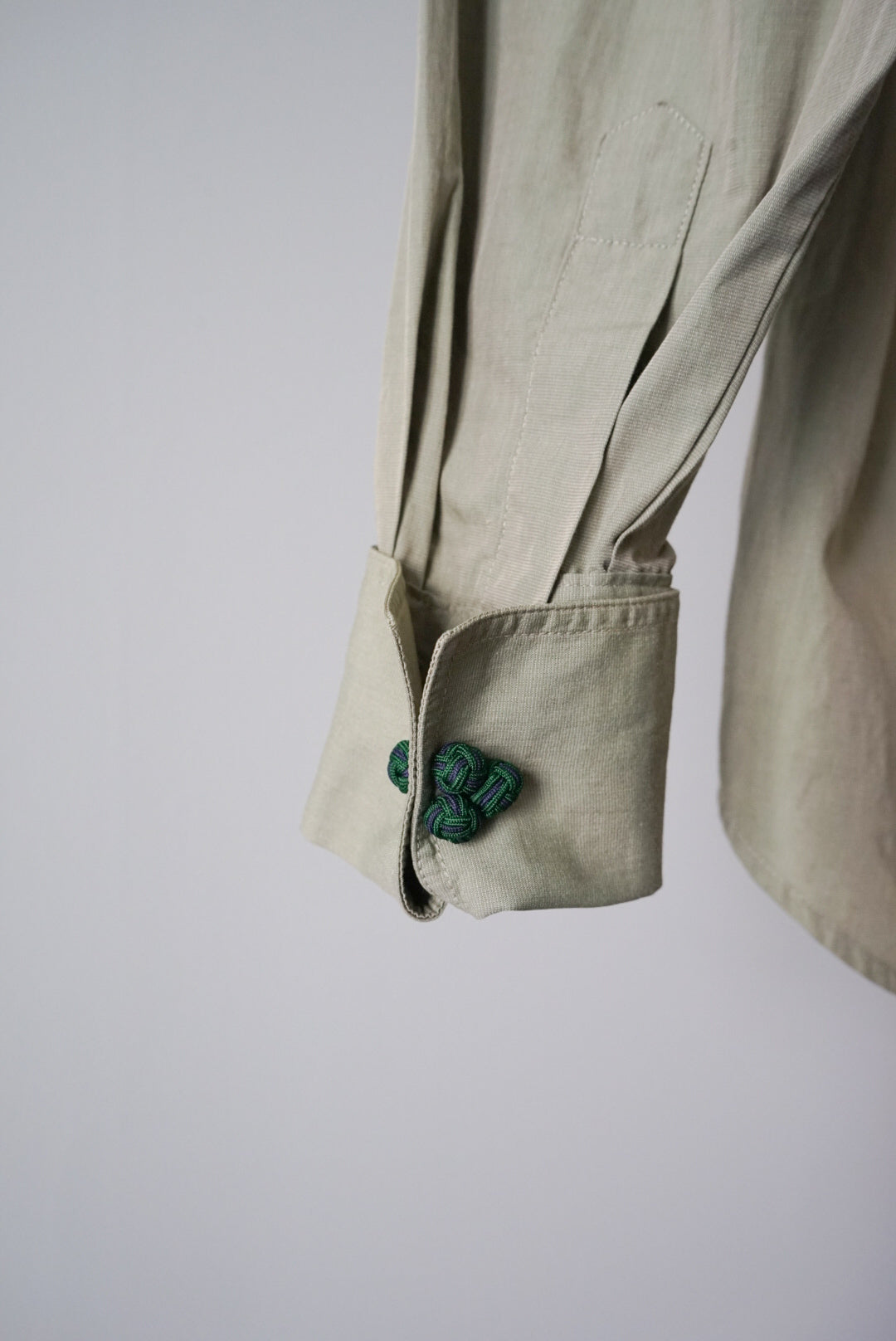 Sage green shirts made in France