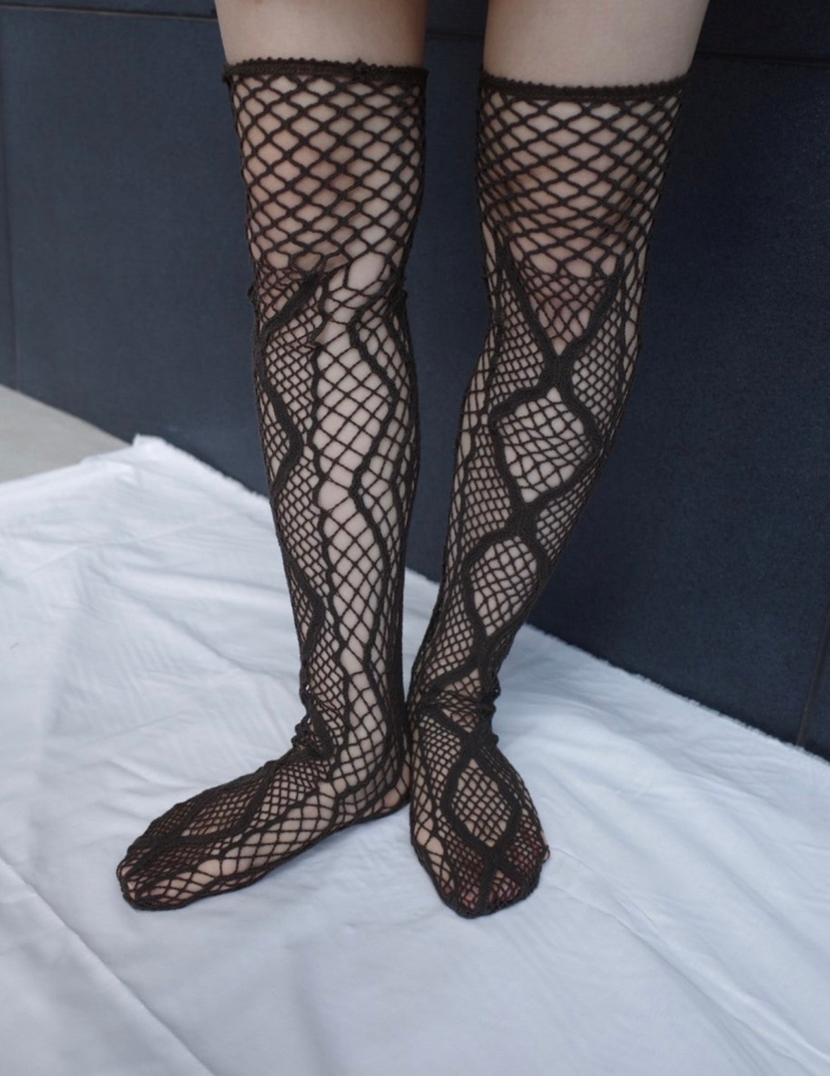 【EUCHRONIA】Stretch Lace High Socks