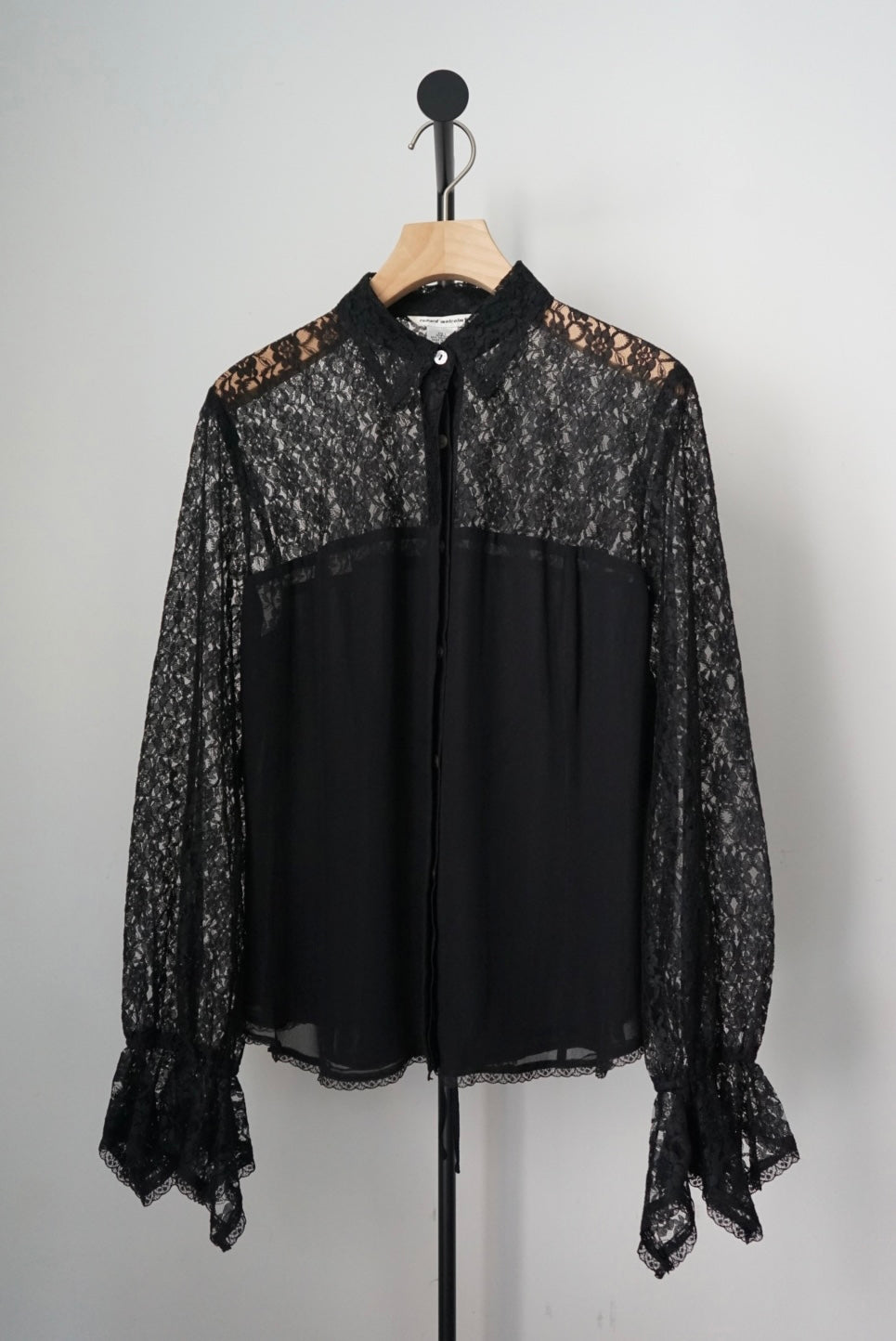 Lace combination silk design shirt
