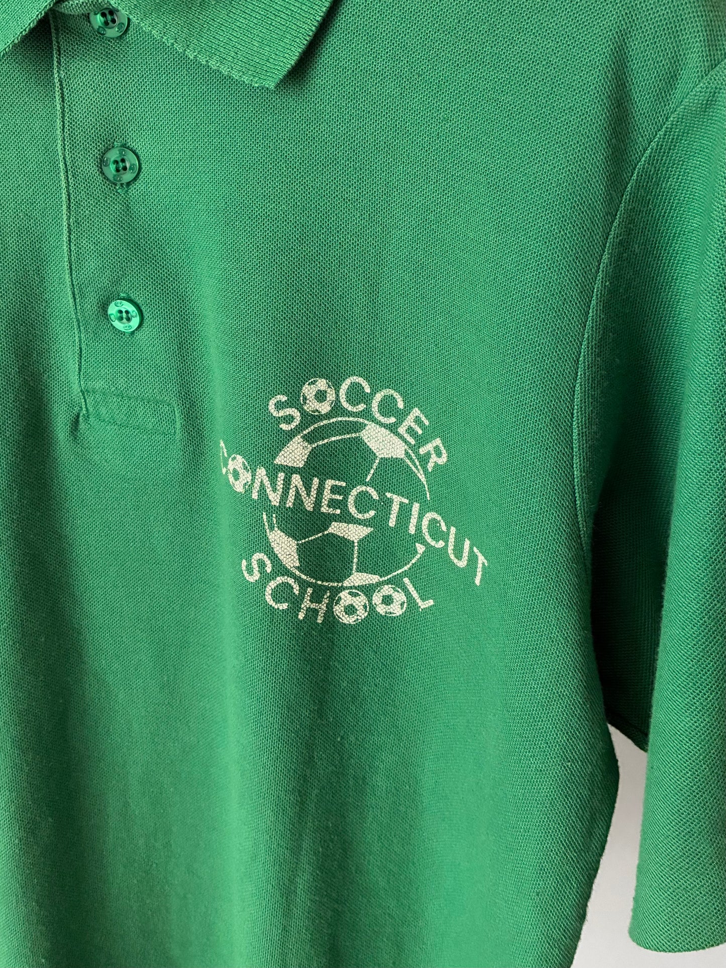 "Champion" soccer print polo made in USA