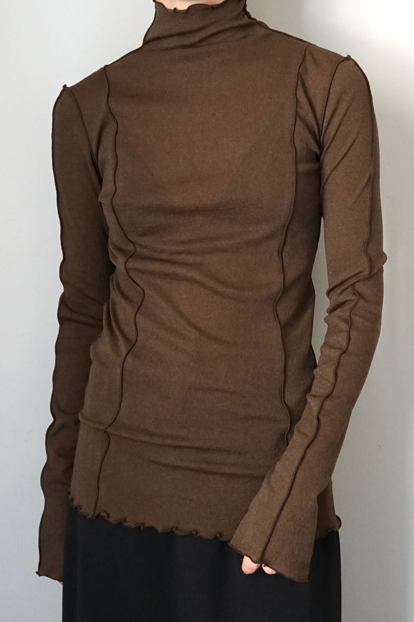 【HAKUJI】Shiny rib HN PO/Brown