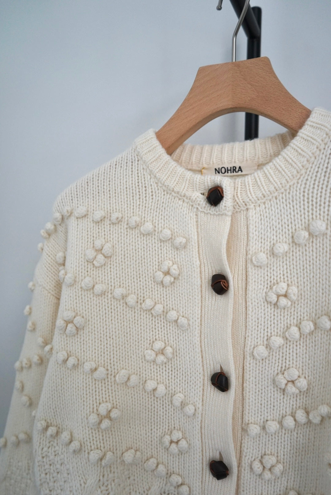 【NOHRA】Popcorn knit cardigan
