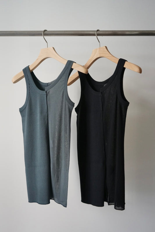 【HAKUJI】sheer/OG rib tanktop