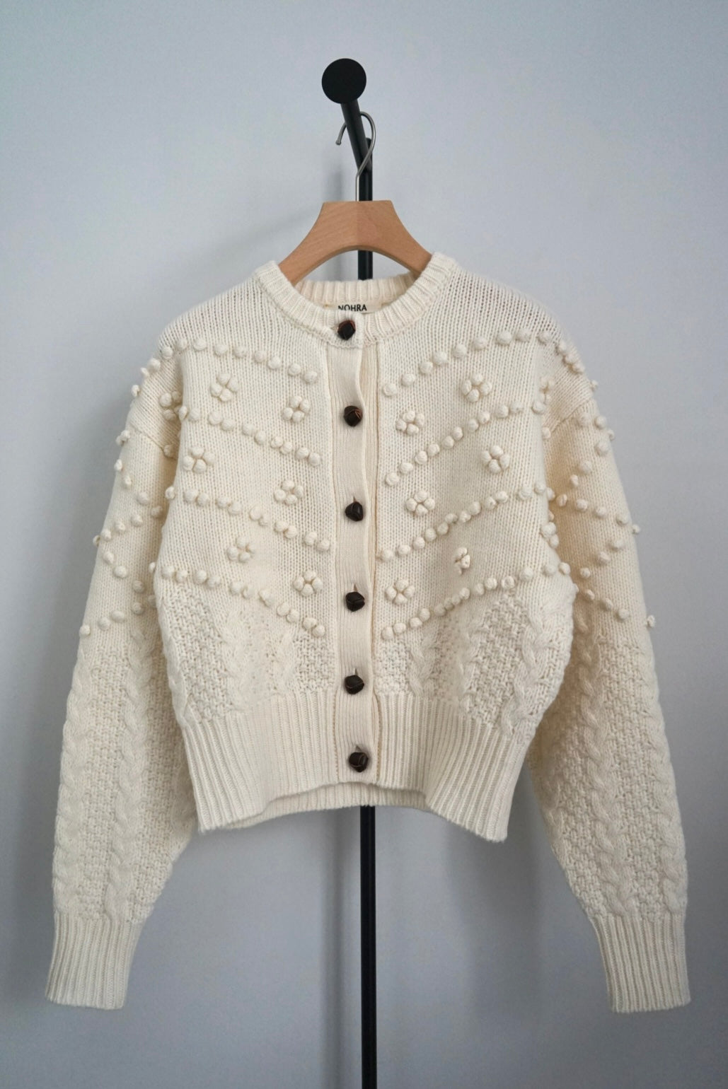 【NOHRA】Popcorn knit cardigan