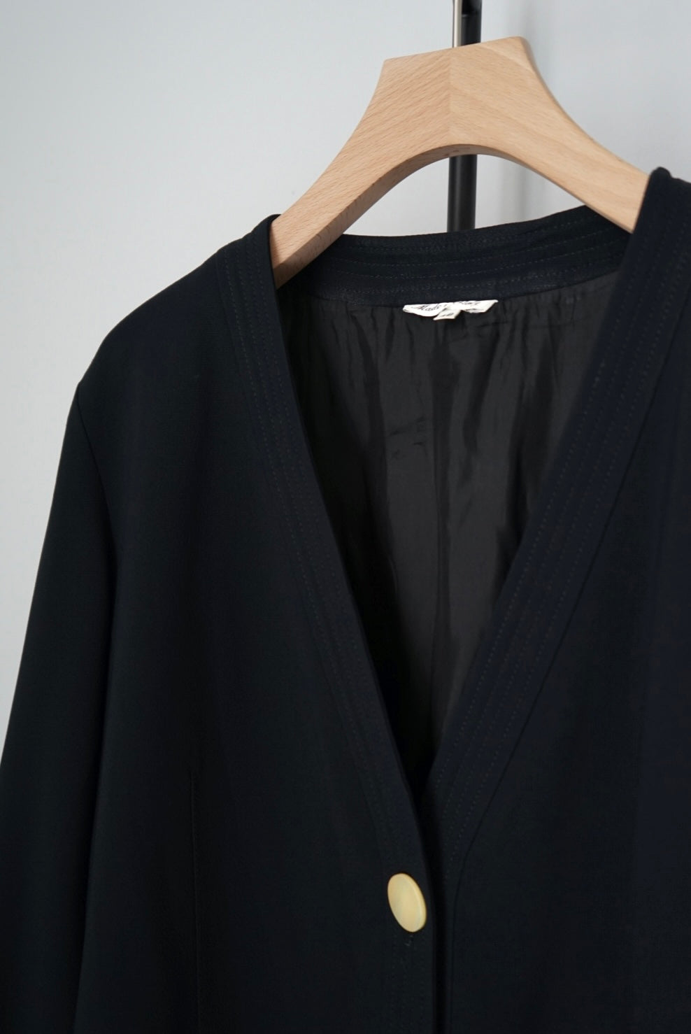 Collarless haori jacket made in Italy