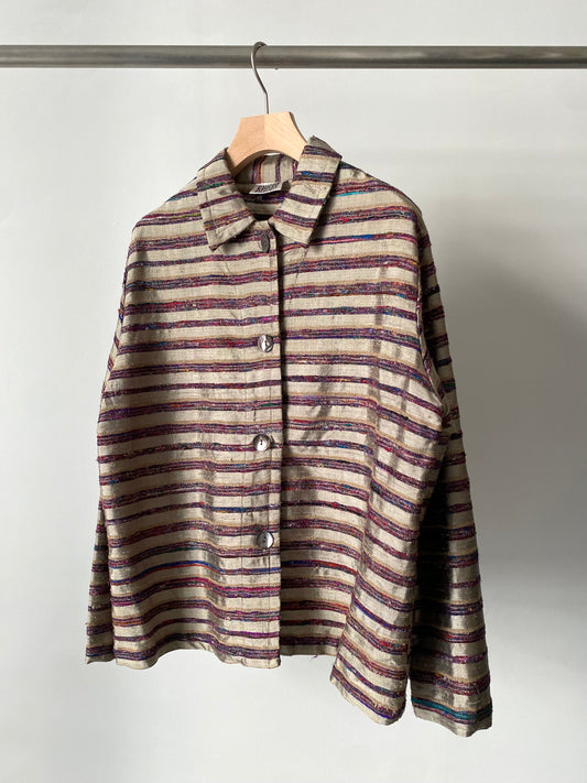 Silk woven border jacket
