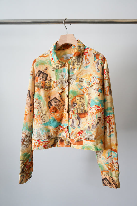 Painting design silk tracker jacket