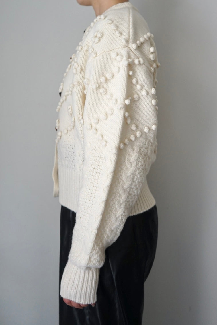 【NOHRA】Popcorn knit cardigan