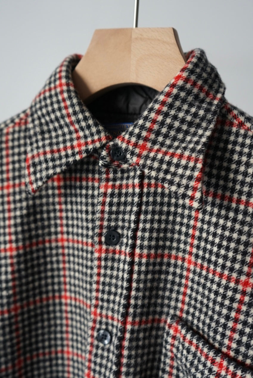 Gingham check wool shirt made in USA