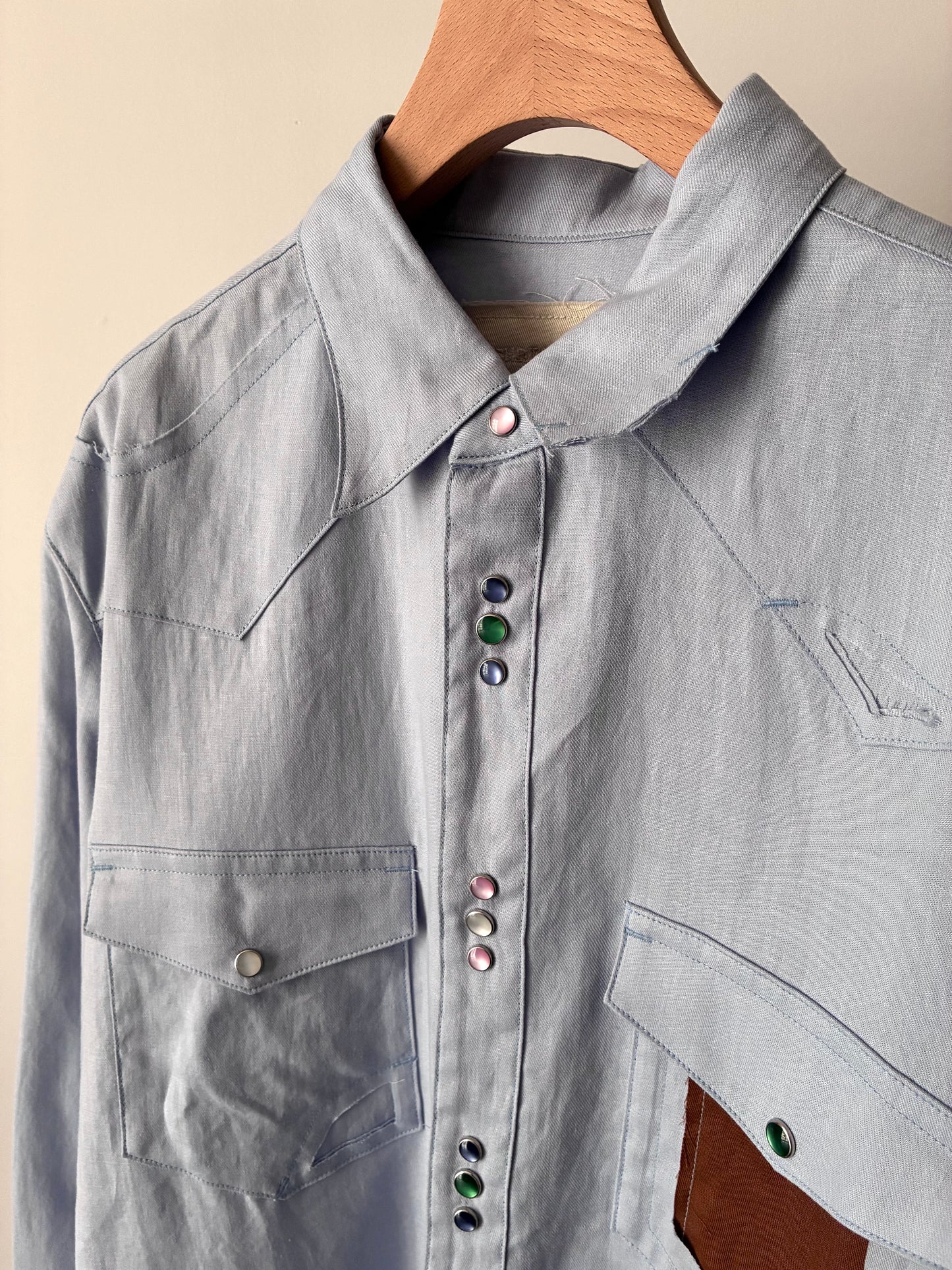 【SHOTAHIYAMA】cotton linen cutting cutting western shirt