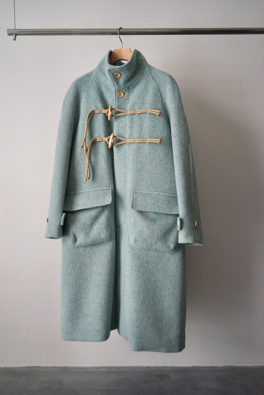 【SHOTAHIYAMA】  stand collar loose wool coat