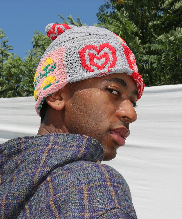 【SHOTAHIYAMA】patchwork hand knit hat