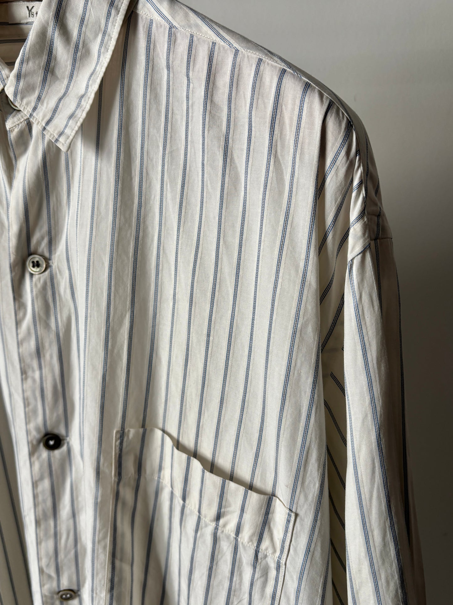 "Y's for men" long shirt
 (blue stripe)