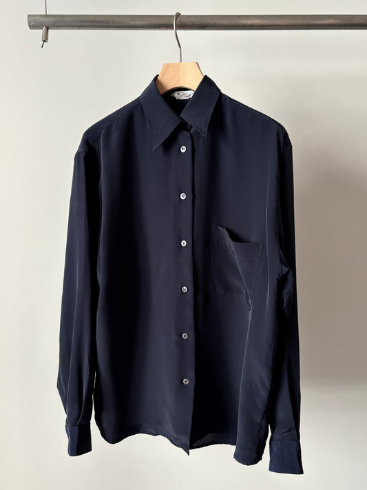 Navy satin shirt