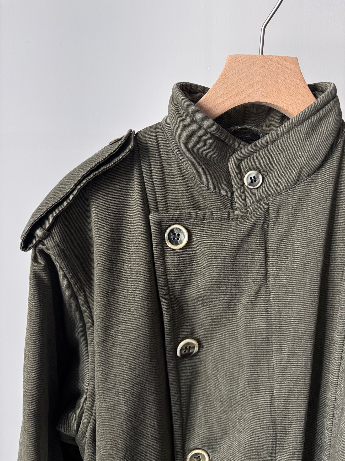Stand collar long coat made in Italy