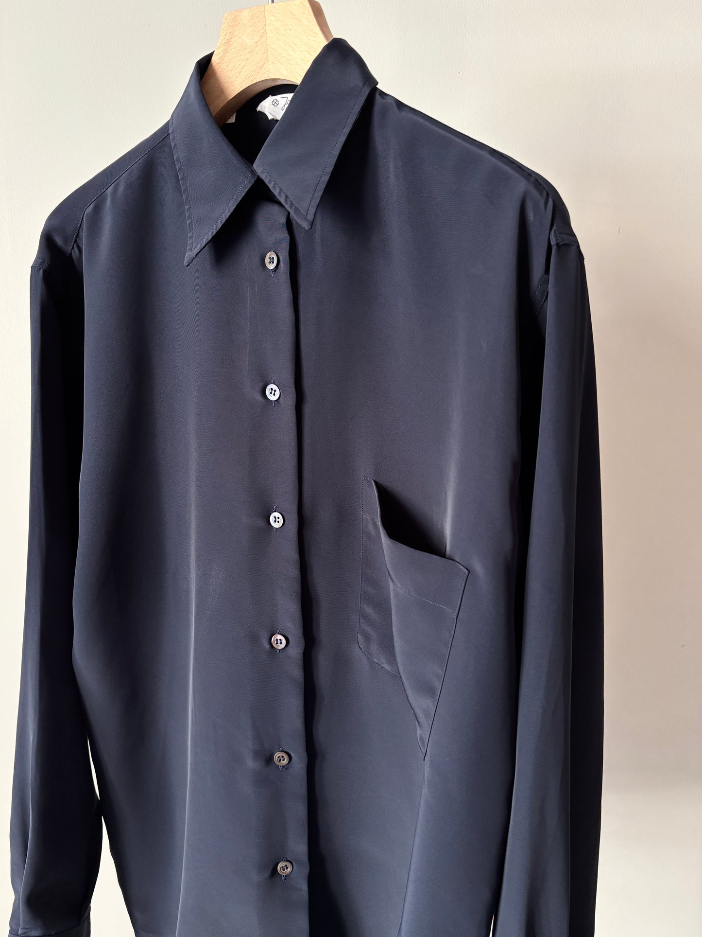 Navy satin shirt