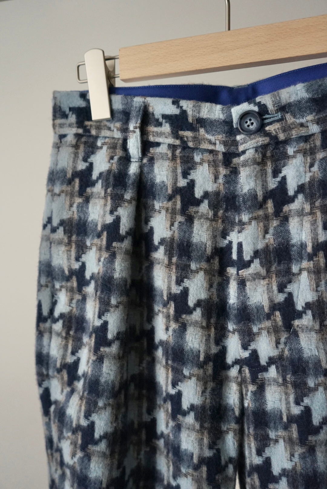 【SHOTAHIYAMA】houndstooth pattern one tuck slacks