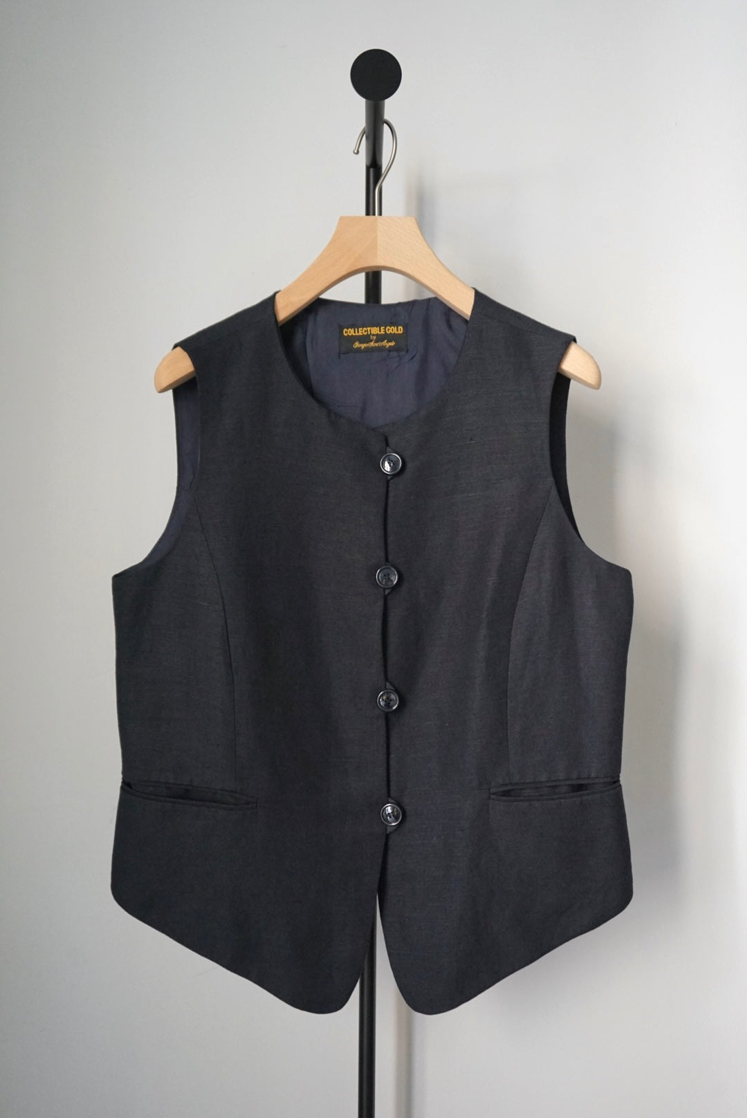 4buttons linen rayon vest