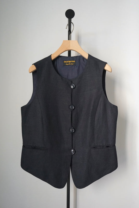 4buttons linen rayon vest