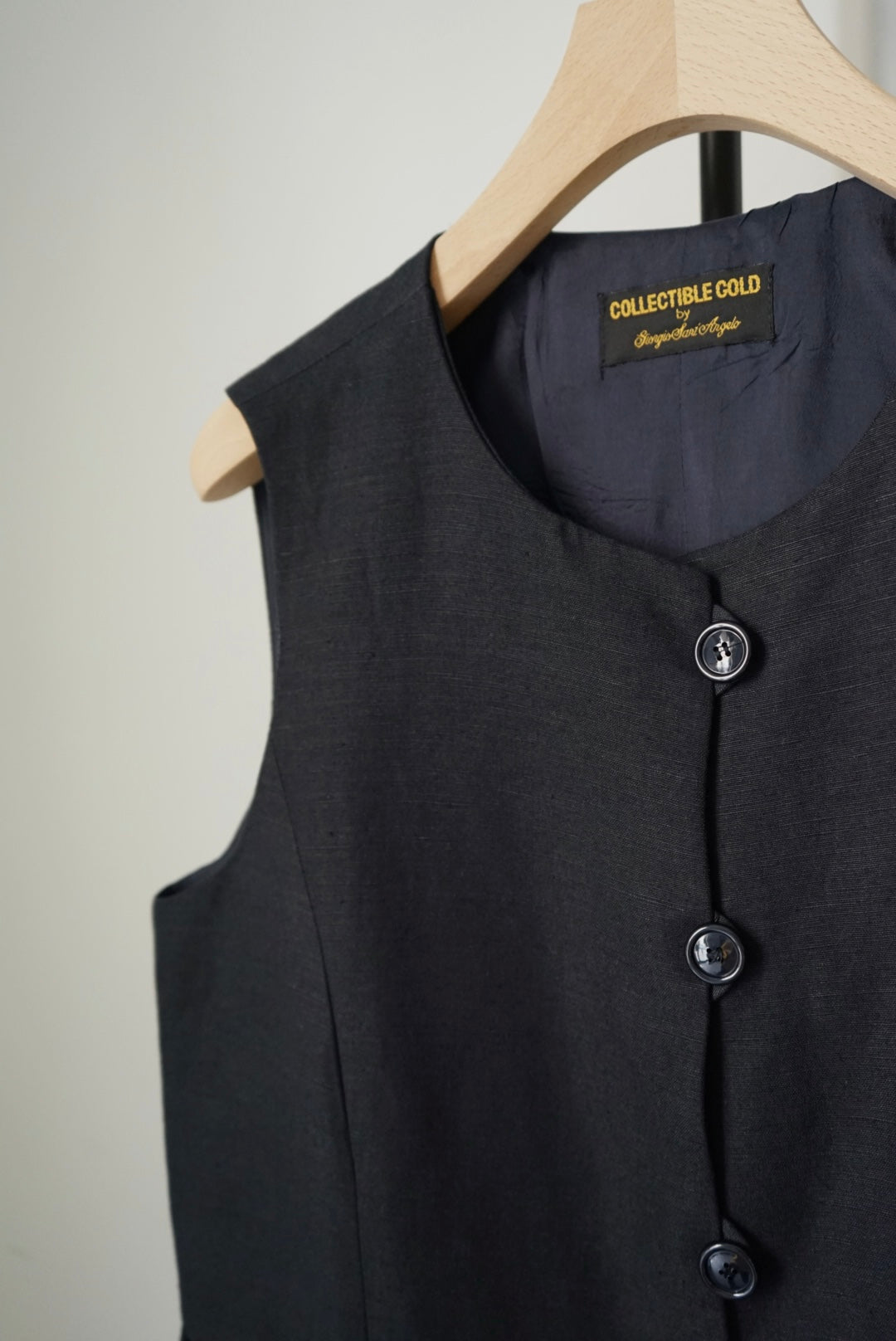 4buttons linen rayon vest
