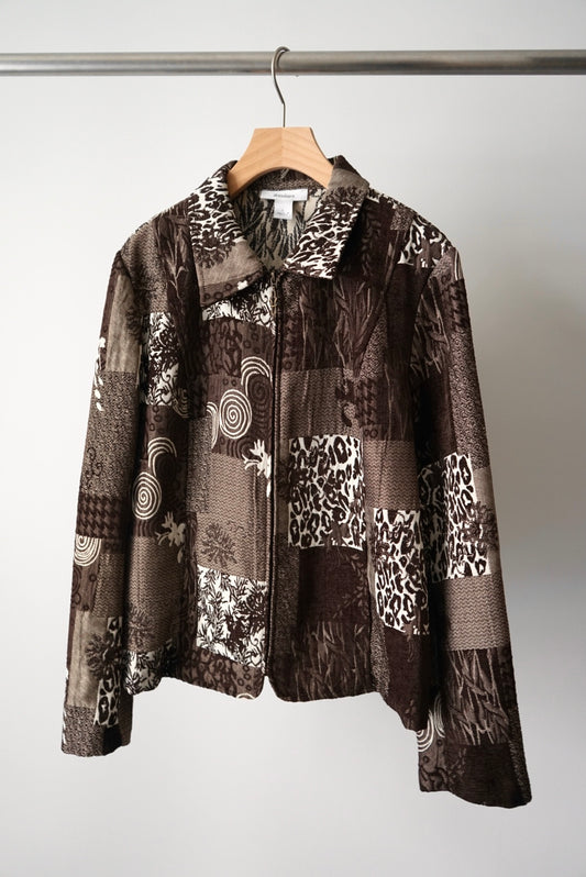 Woven pattern panel jacket