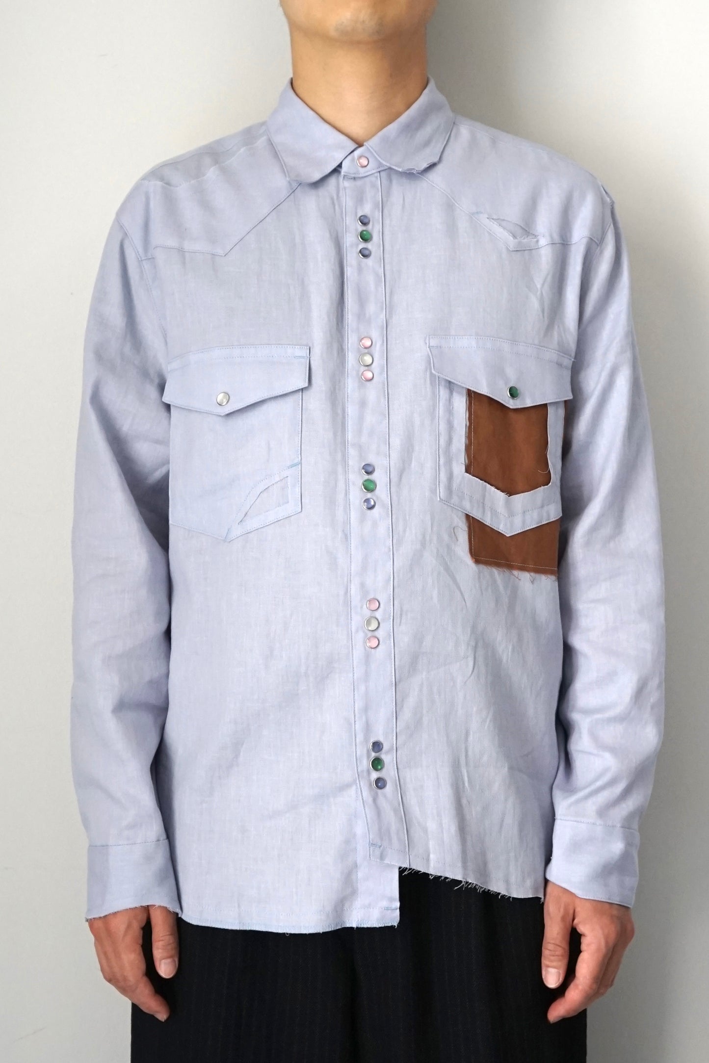 【SHOTAHIYAMA】cotton linen cutting cutting western shirt