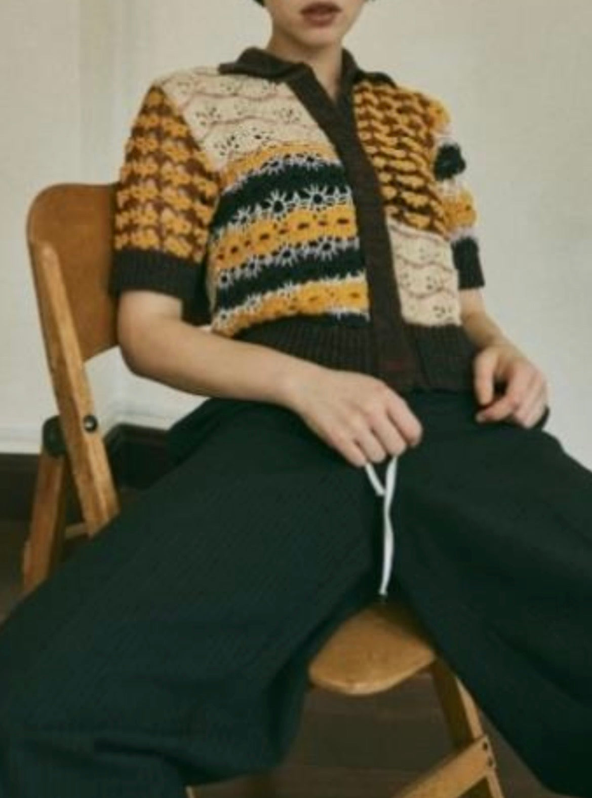 【tyn.TGOR】Hand crochet short-sleeve shirt