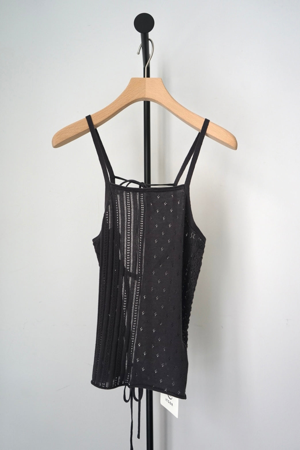 【tyn.TGOR】Patchwork lace camisole -d.gray-
